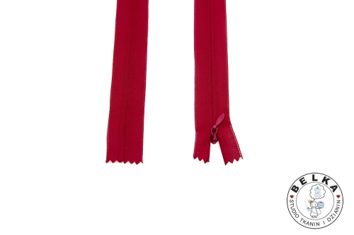 ZAMEK 40CM #3 KRYTY NIEROZDZIELCZY CZERWONY CIEMNY-11812