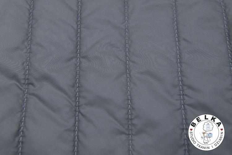 TKANINA PIKOWANA GRAFIT WZÓR PASY 5cm-12017