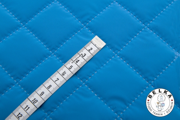 TKANINA PIKOWANA SPECJAL NIEBIESKI WZÓR ROMBY 5cm-12023