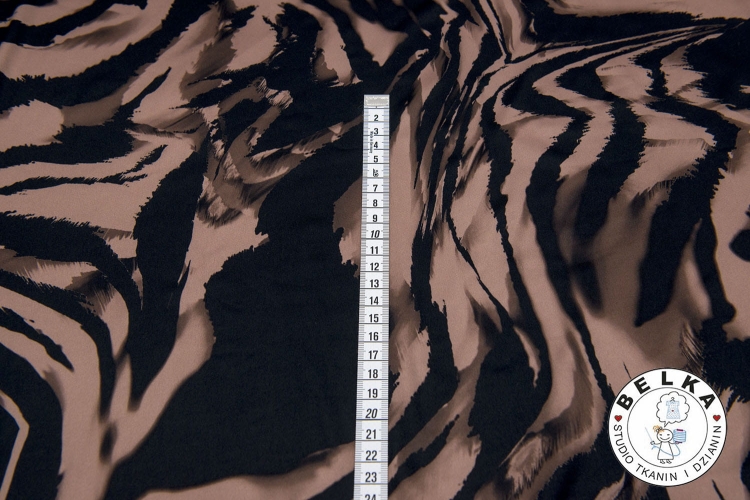 TKANINA KIMO ZEBRA BRĄZ + SPANDEX-12064