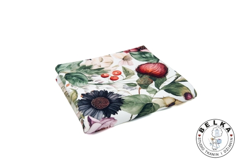 DZIANINA PĘTELKA CYFROWA KWIATY VINTAGE-12077