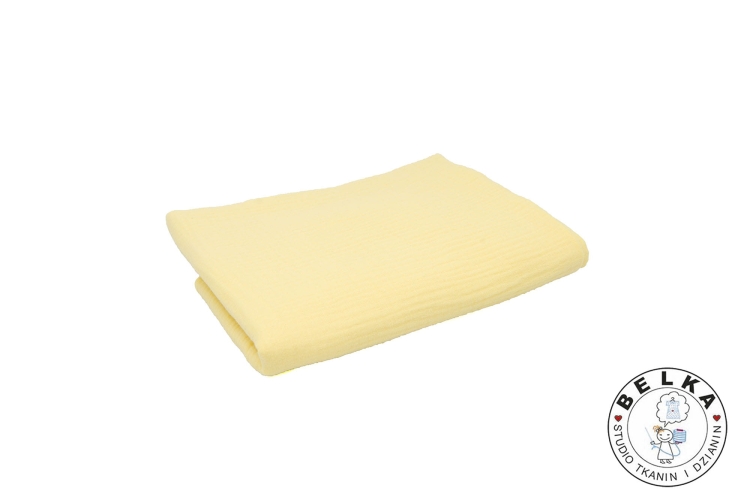 TKANINA DOUBLE GAUZE / MUŚLIN ŻÓŁTY PASTELOWY-14062