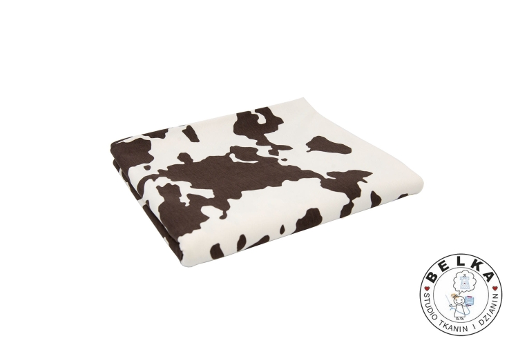 DZIANINA DRESÓWKA PĘTELKA CREAM ŁATY BRĄZ CIEMNY-14139