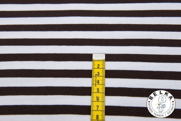 DZIANINA JERSEY PASY DZIANE BIAŁO BRĄZOWE SP-14293