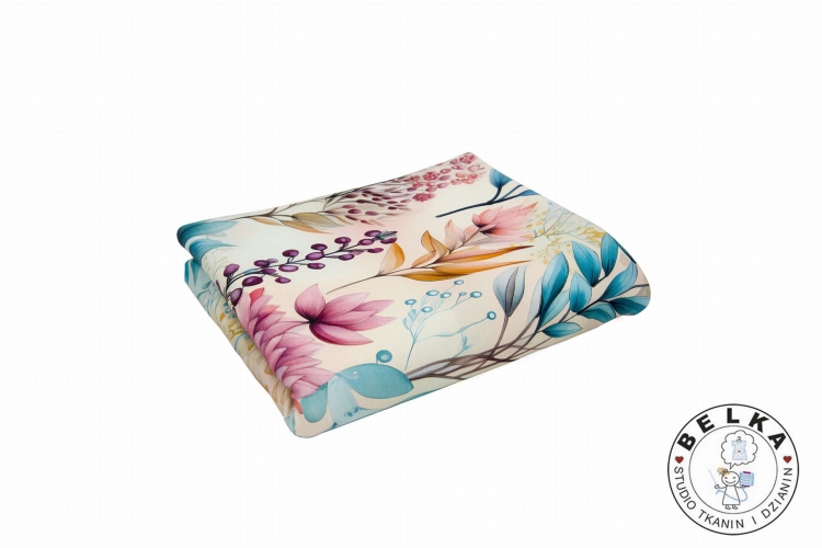 DZIANINA PĘTELKA CYFROWA PASTELOWE KIWIAT I GAŁĄZK-14833