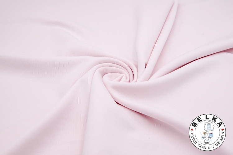 DZIANINA JERSEY RIB 100% BAWEŁNA BLADY JASNY RÓŻ -14985