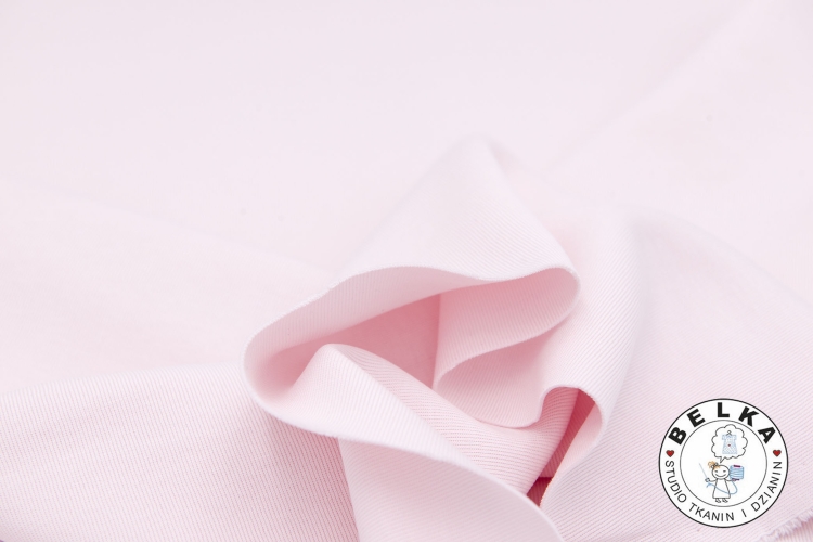 DZIANINA JERSEY RIB 100% BAWEŁNA BLADY JASNY RÓŻ -14987