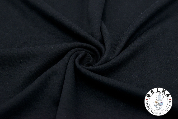 DZIANINA JERSEY RIB 100% BAWEŁNA CZARNY 320g/m2-14969