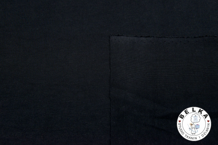DZIANINA JERSEY RIB 100% BAWEŁNA CZARNY 320g/m2-14970