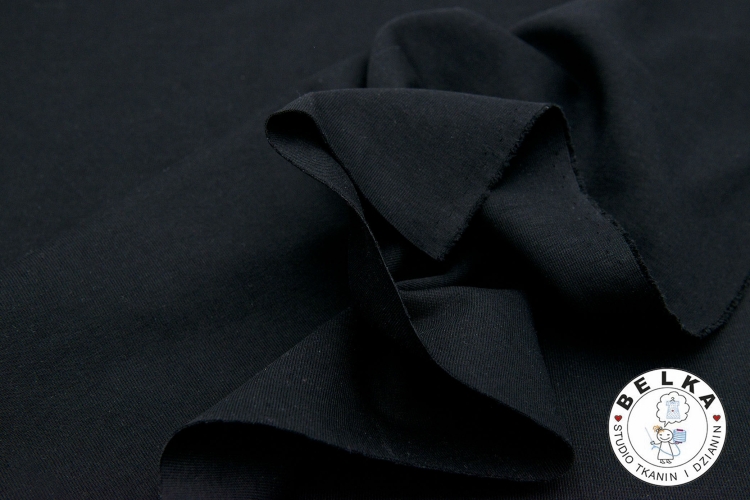 DZIANINA JERSEY RIB 100% BAWEŁNA CZARNY 320g/m2-14971