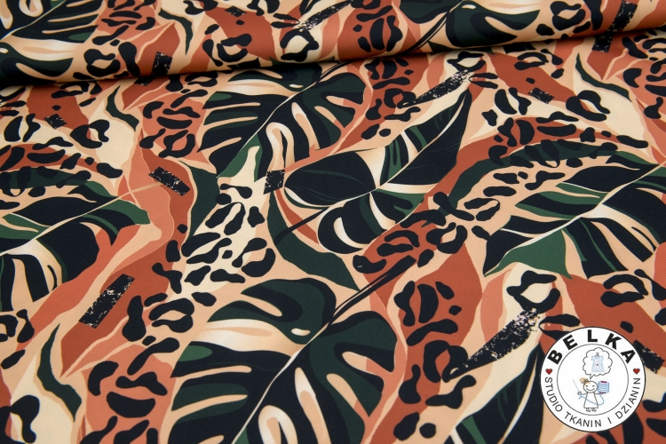 TKANINA WODOODPORNA ZIELONE CĘTKI I LIŚCIE-15036