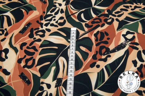 TKANINA WODOODPORNA ZIELONE CĘTKI I LIŚCIE-15037