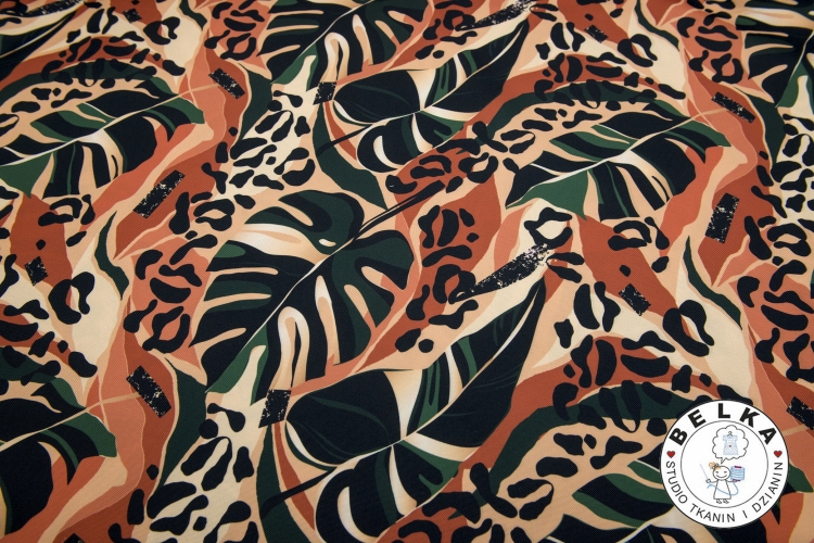 TKANINA WODOODPORNA ZIELONE CĘTKI I LIŚCIE-15038