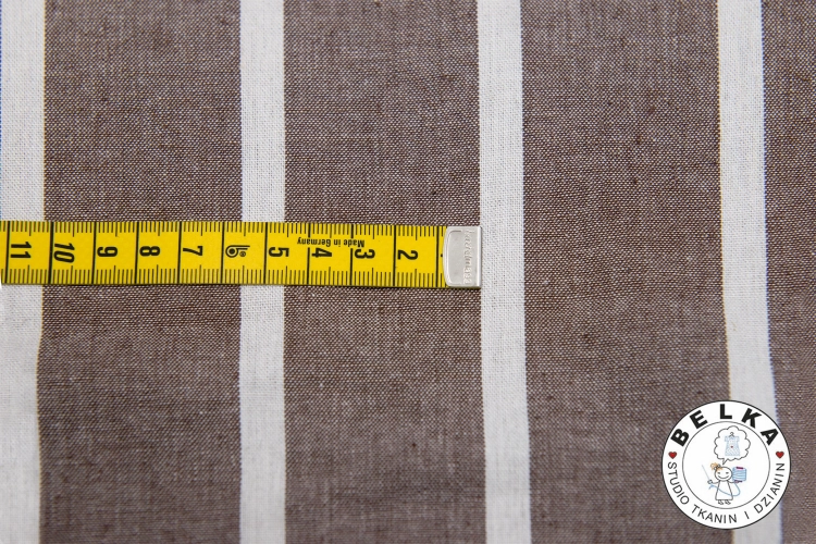 TKANINA WISKOZA + LEN PASY BRĄZ 4,5cm-15279