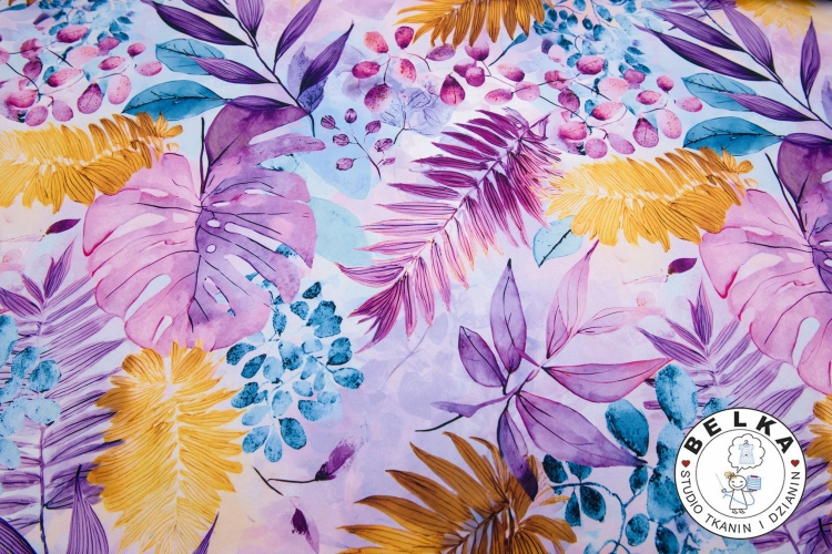 TKANINA WODOODPORNA MONSTERA FIOLET-15337