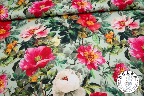 TKANINA WODOODPORNA KWIATY NA MIĘCIE-15342