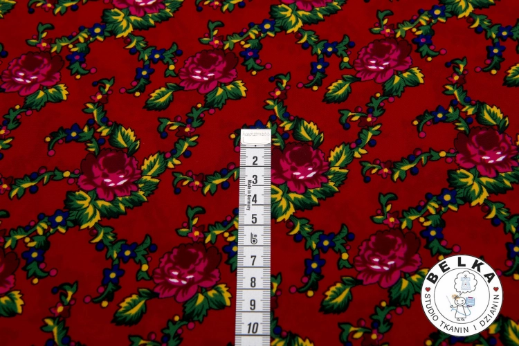 TKANINA ŻORŻETA GÓRALSKA CZERWONA-15416