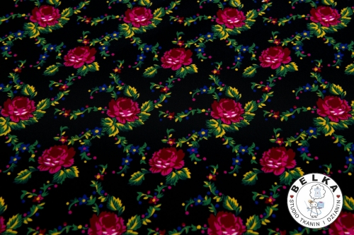 TKANINA ŻORŻETA GÓRALSKA CZARNA-15412