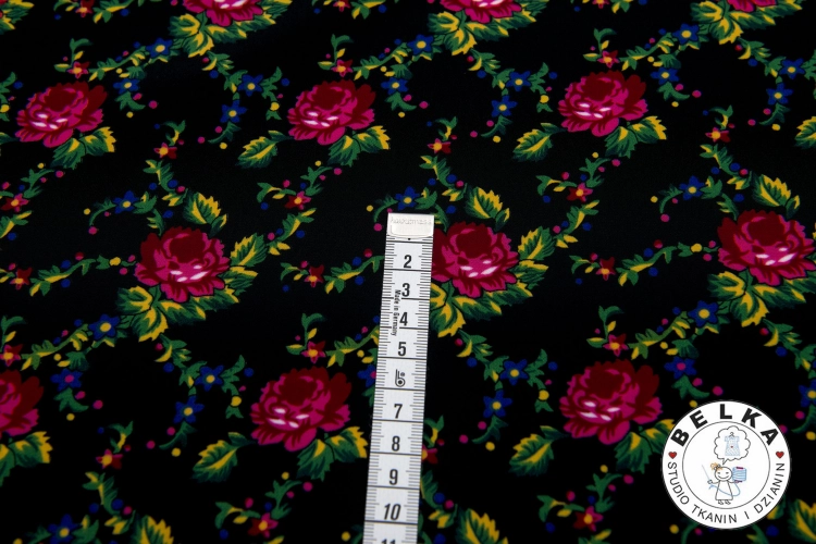 TKANINA ŻORŻETA GÓRALSKA CZARNA-15413