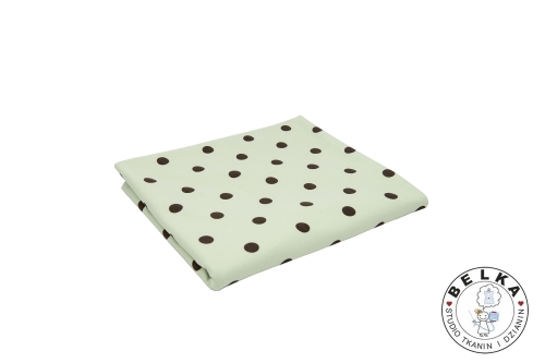 DZIANINA JERSEY BAWEŁNIANY KROPKI BRĄZ NA PISTACJI-15432