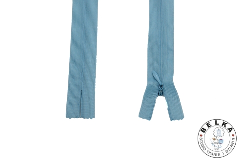 ZAMEK 40CM SPIRALA #3 KRYTY NIEROZ BRUDNY NIEBIESK-15687