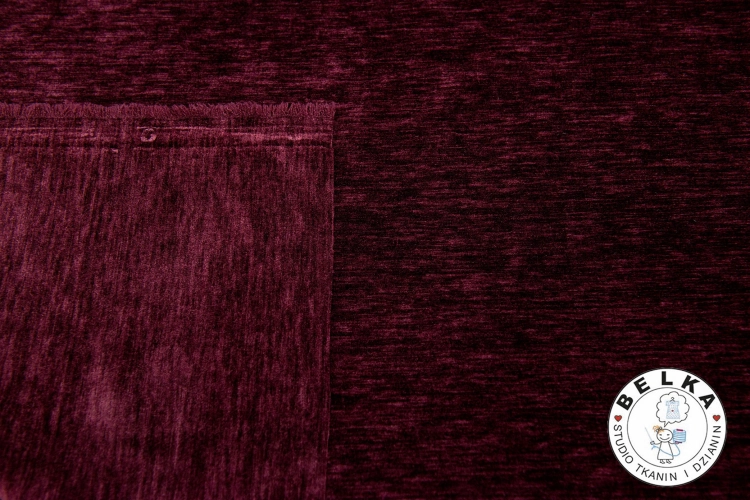 DZIANINA AKSAMIT DWUSTRONNY BORDO-15800