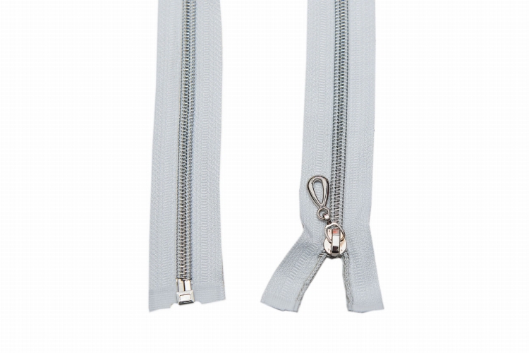 ZAMEK 60CM #5 SPIRALA ROZDZIELCZY BIAŁY SREBRO-1701