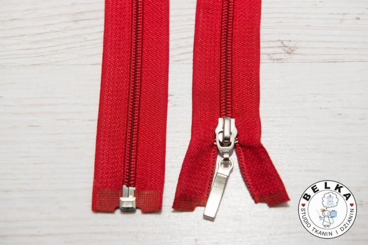 ZAMEK 55CM #5 ROZDZIELCZY SPIRALA CZERWONY-3887