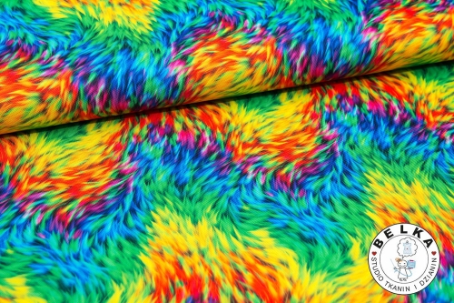TKANINA WODOODPORNA WZÓR FUTRO FLUO-5261