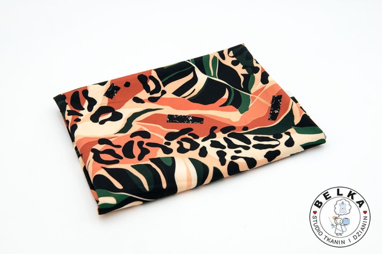 TKANINA SILK INDO CENTKI I LIŚCIE-6121