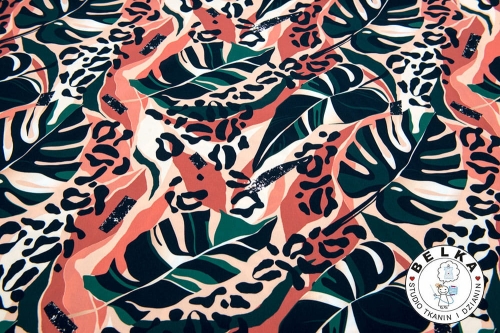 TKANINA SILK INDO CENTKI I LIŚCIE-6119