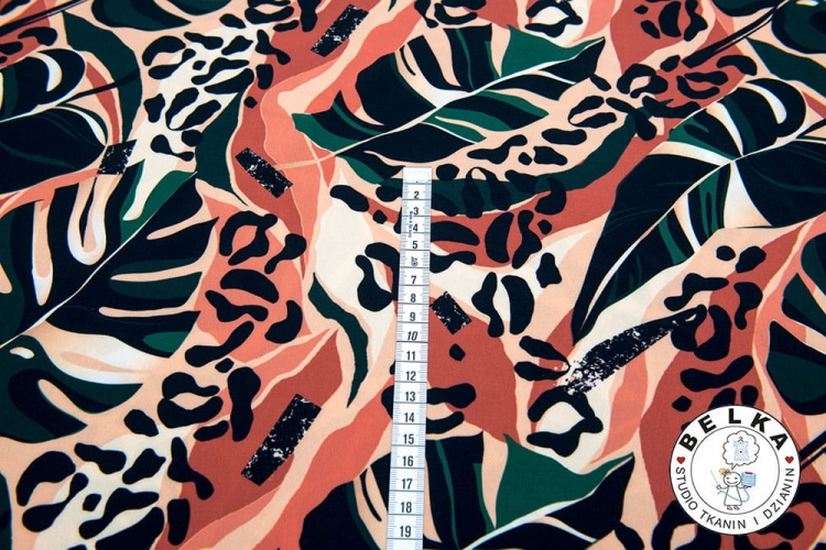 TKANINA SILK INDO CENTKI I LIŚCIE-6120