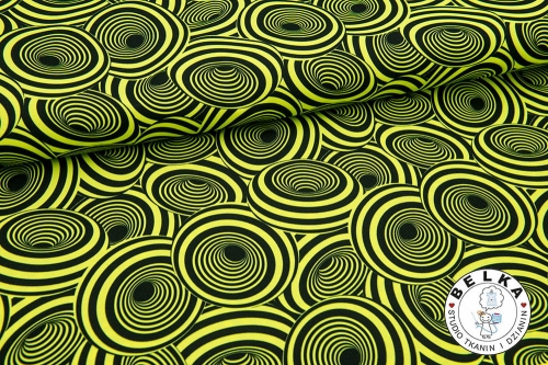 TKANINA WODOODPORNA KÓŁKA 3D ZÓŁTY NEON-6162