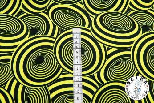 TKANINA WODOODPORNA KÓŁKA 3D ZÓŁTY NEON-6163