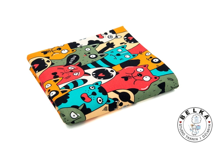 DZIANINA PĘTELKA CYFROWA SZALONE KOTY-6320