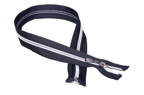 ZAMEK 55CM #5 SPIRALA CZARNY SREBRNA ROZDZIELCZY-463