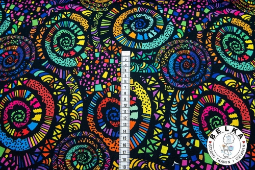 TKANINA WODOODPORNA KRĘGI BOHO-7372