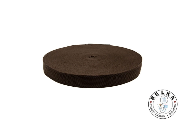TAŚMA NOŚNA BAWEŁNIANO POLIESTROWA 32MM C. BRĄZOWY-7438