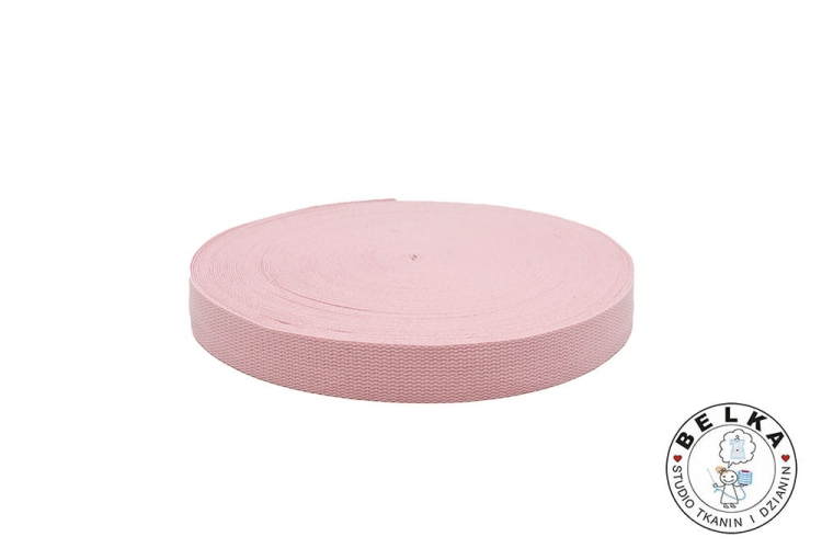 TAŚMA NOŚNA BAWEŁNIANO POLIESTROWA 32MM JASNY RÓŻ-7439