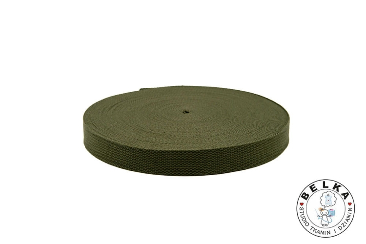 TAŚMA NOŚNA BAWEŁNIANO POLIESTROWA 32MM KHAKI-7448