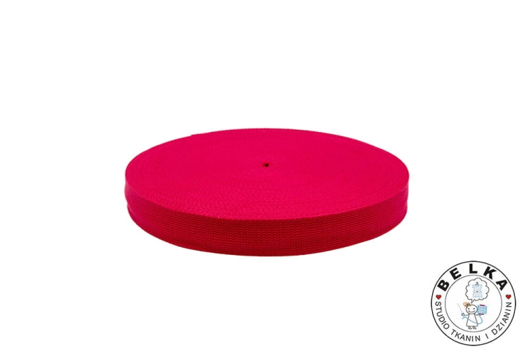 TAŚMA NOŚNA BAWEŁNIANO POLIESTROWA 32MM FUKSJA-7455