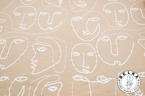 DZIANINA DRESÓWKA PĘTELKA PASTELOWY BEŻ SZKIC-7476