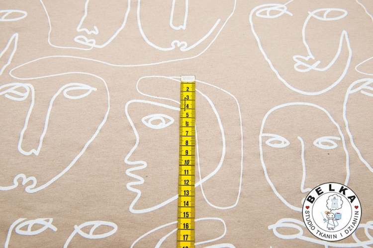 DZIANINA DRESÓWKA PĘTELKA PASTELOWY BEŻ SZKIC-7477