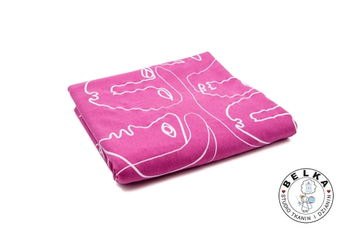 DZIANINA DRESÓWKA PĘTELKA RÓŻOWO FUKSJOWY SZKIC-7481