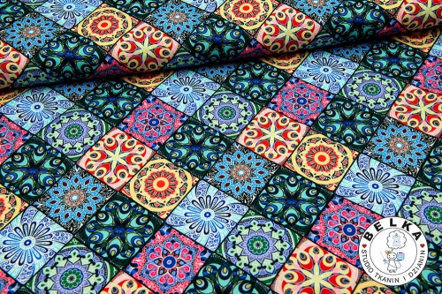 TKANINA WODOODPORNA KAFELKI NIEBIESKIE-7526