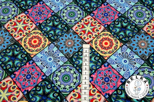 TKANINA WODOODPORNA KAFELKI NIEBIESKIE-7527