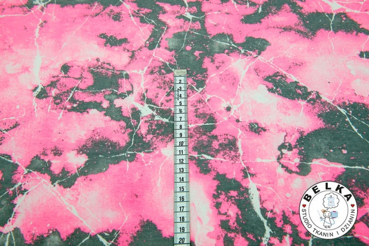 DZIANINA DRESÓWKA PĘTELKA BATIK RÓŻ - SZARY-7885