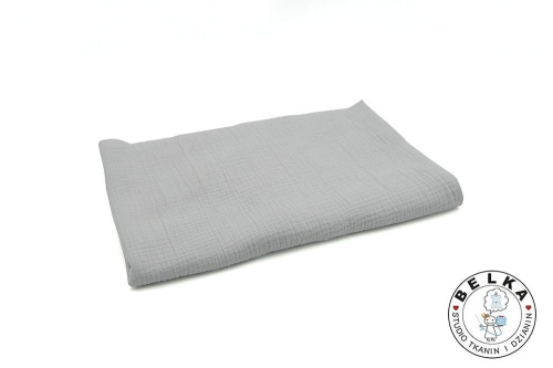 TKANINA DOUBLE GAUZE / MUŚLIN SZARY JASNY-7904