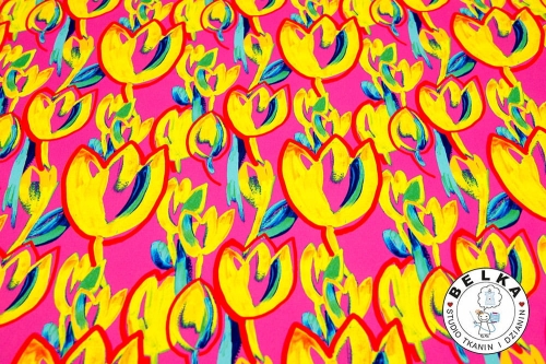 TKANINA SILK INDO TWILL TULIPANY-7911