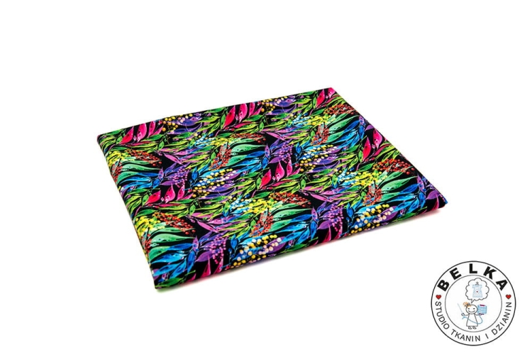 TKANINA SILK INDO TWILL KOLOROWE GAŁĄZKI-7913